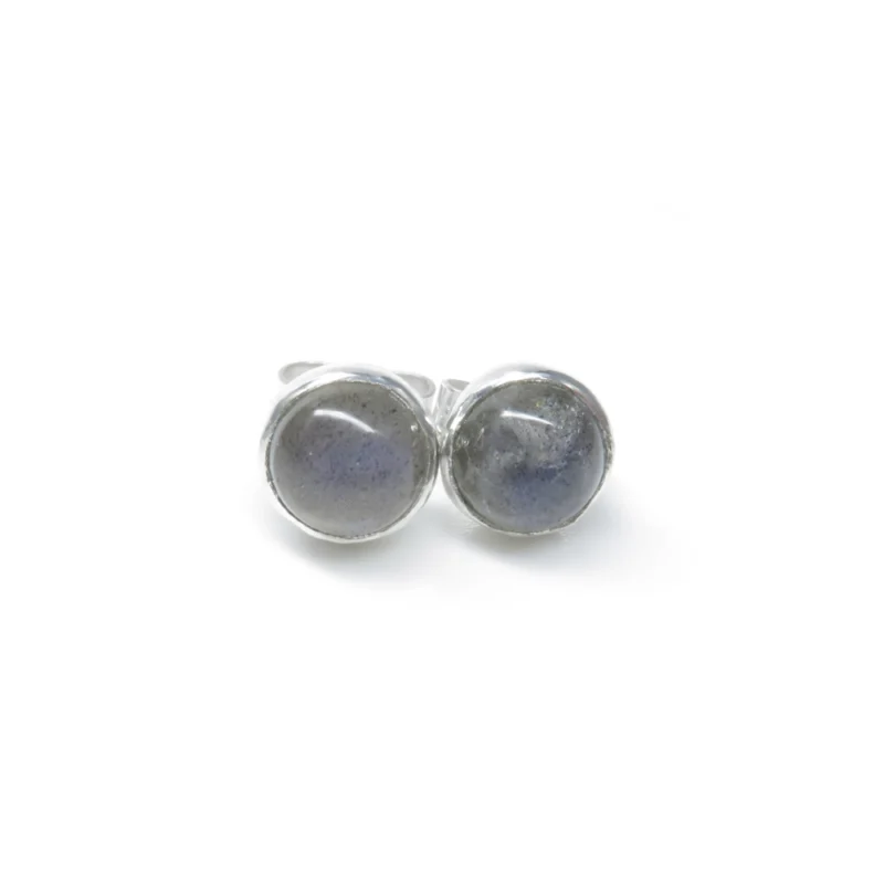 Sterling silver 6mm Labradorite earrings